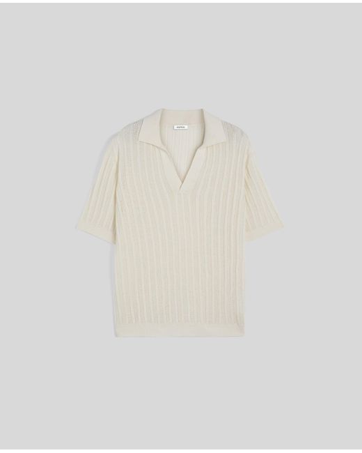 Aspesi White Poloshirt Aus Leinen-Baumwoll-Mix