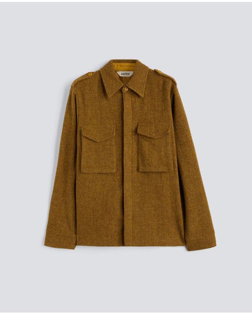 Aspesi Field Shirt Aus Harris Tweed in Natural für Herren