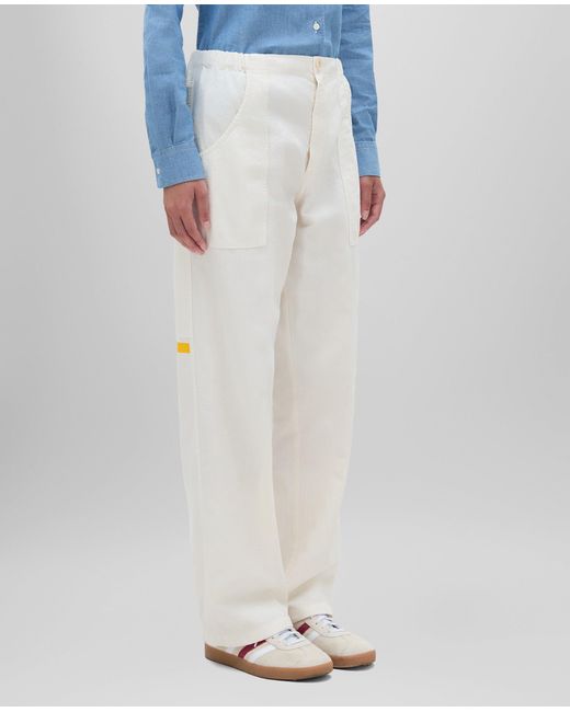 Aspesi White Hose Fatigue Aus Leinen Und Baumwolle