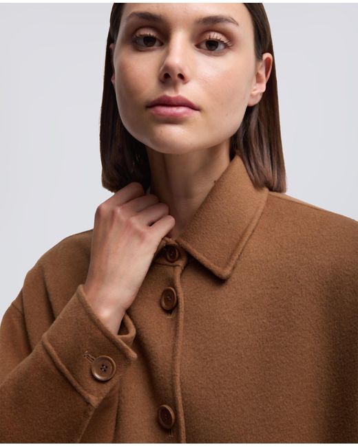 Aspesi Brown Hemdjacke Aus Double-Face-Wollgewebe
