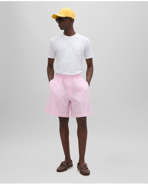 Aspesi Bermuda-Shorts Aus Seersucker Mit Streifen in Pink für Herren