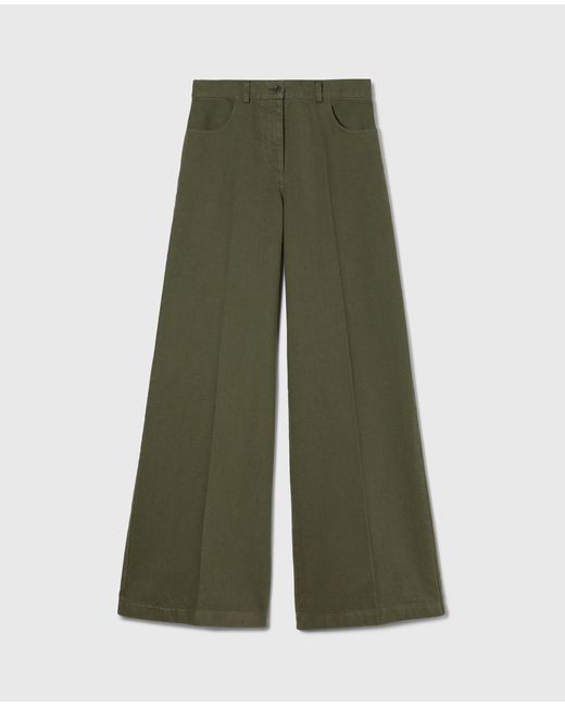 Pantalone Ampio A Vita Alta di Aspesi in Green