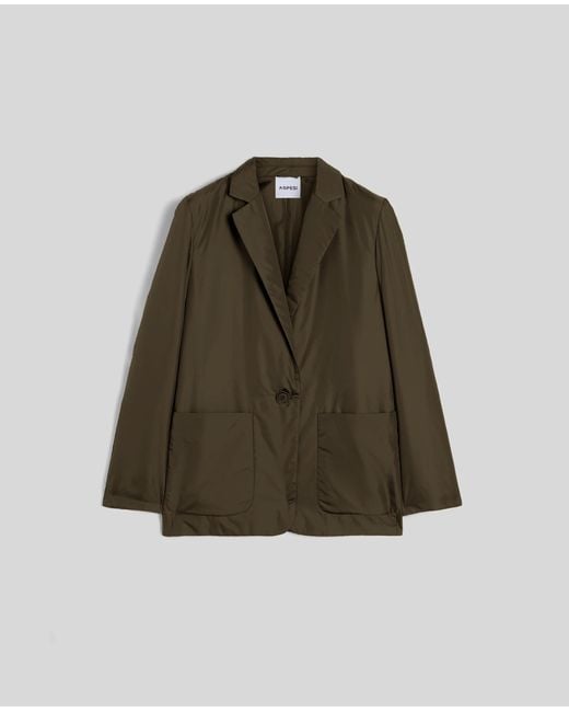 Aspesi Green Jacke Roti Aus Nylon