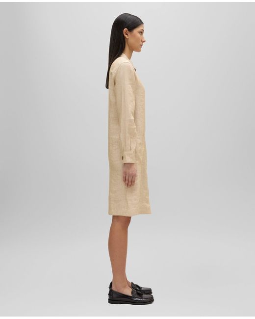 Aspesi Natural Kurzes Kleid Aus Leinengewebe