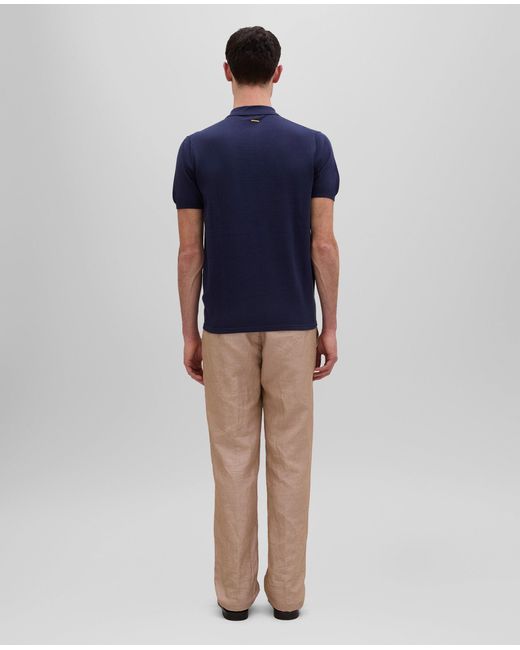 Aspesi Poloshirt Aus Einem Mix Aus Baumwolle, Seide Und Leinen in Blue für Herren