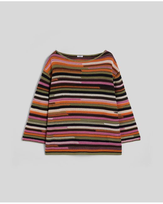 Aspesi Multicolor Pullover Aus Baumwolle Mit Bateauausschnitt