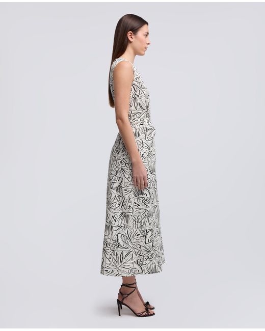 Aspesi White Baumbaum-Poplin-Kleid