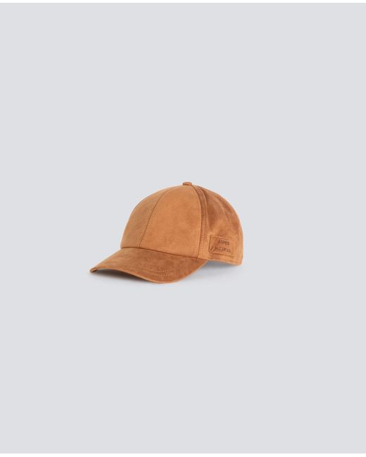 Aspesi Brown Hut Aus Alcantara Mit Schirm