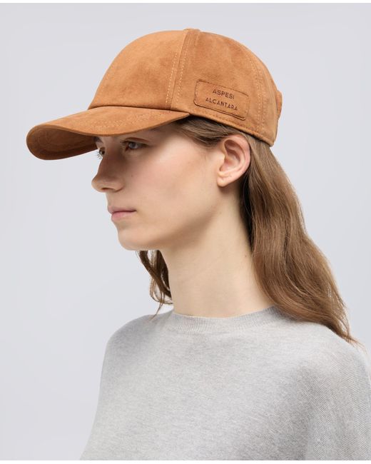 Aspesi Brown Hut Aus Alcantara Mit Schirm