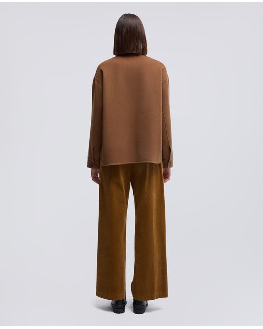 Aspesi Brown Hemdjacke Aus Double-Face-Wollgewebe