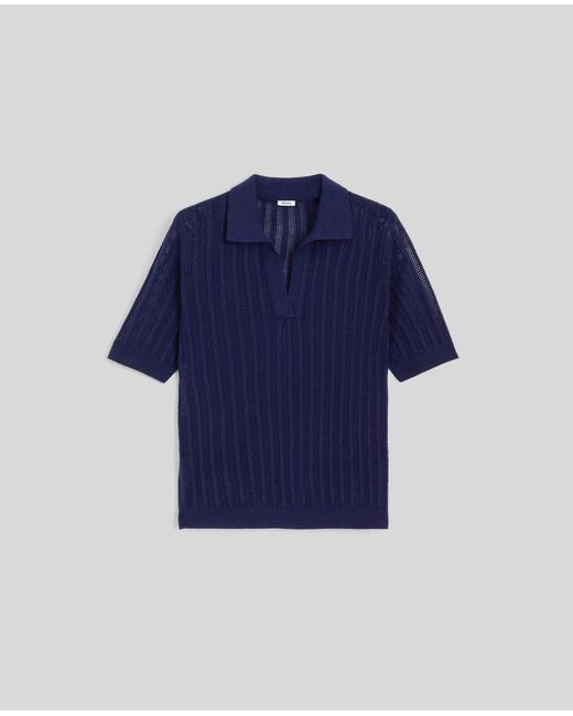 Polo Misto Lino E Cotone di Aspesi in Blue