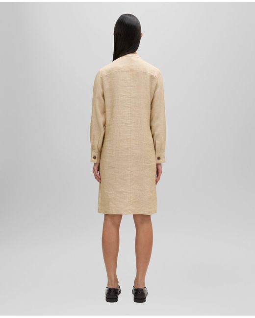 Aspesi Natural Kurzes Kleid Aus Leinengewebe