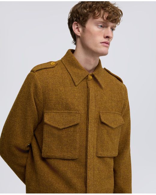 Aspesi Field Shirt Aus Harris Tweed in Natural für Herren