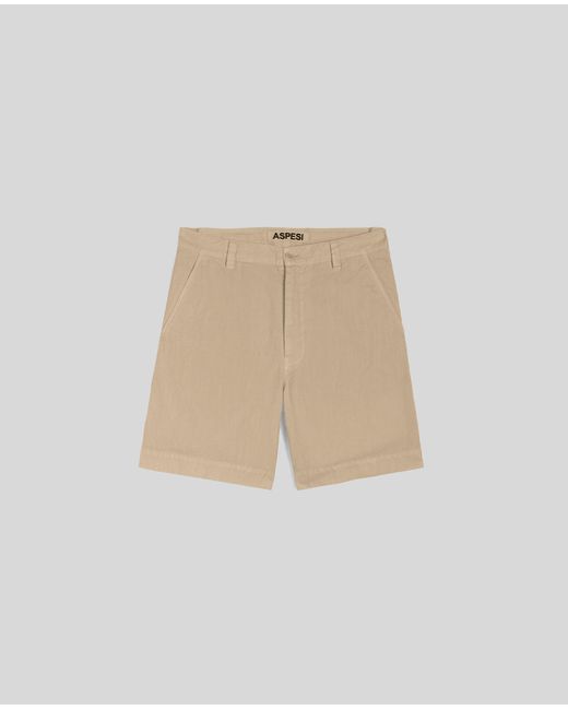 Aspesi Bermudas Grande Aus Rustikalem Baumwoll-Leinen-Canvas in Natural für Herren