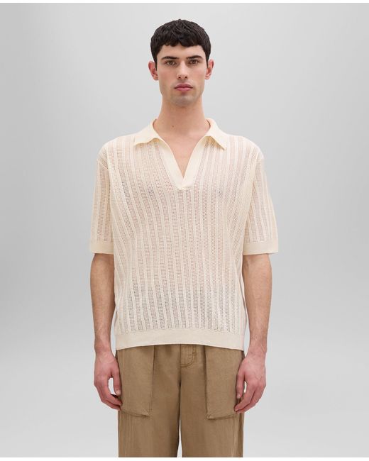Aspesi Poloshirt Aus Leinen-Baumwoll-Mischgarn in White für Herren