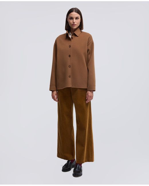 Aspesi Brown Hemdjacke Aus Double-Face-Wollgewebe
