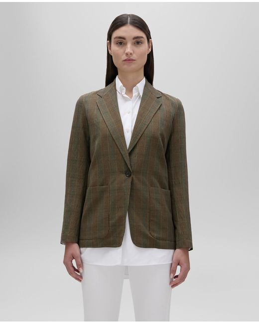 Aspesi Green Jacke Aus Seersucker Mit Glencheck-Muster