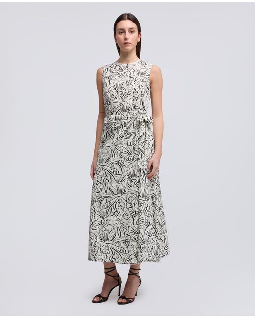 Aspesi White Baumbaum-Poplin-Kleid