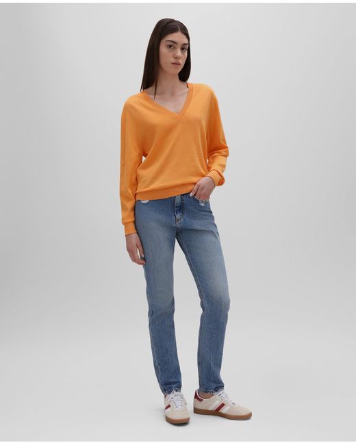 Aspesi Orange Pullover Aus Baumwolle Mit V-Ausschnitt