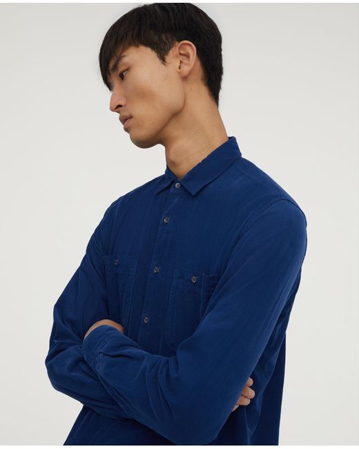 Camicia modello c in velluto di Aspesi in Blue da Uomo