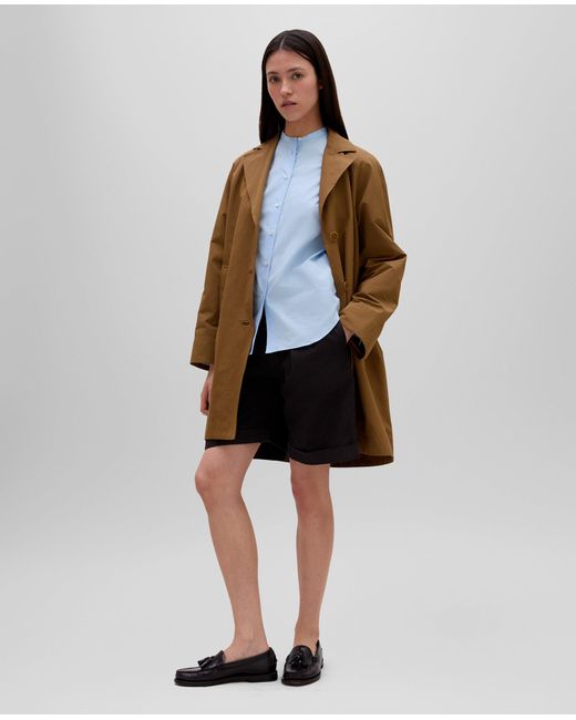 Aspesi Black Bermuda-Shorts Aus Baumwoll-Leinen-Gabardine