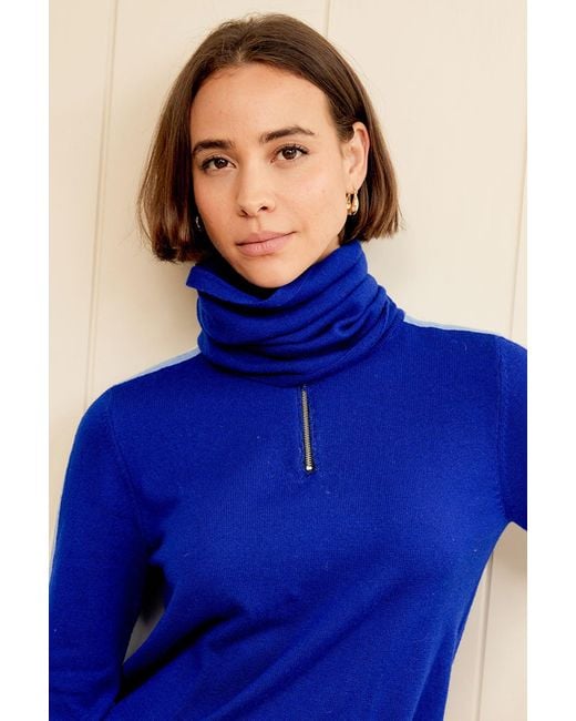 Aspiga Blue Ladies Ethical Warm Merino Wool Soft Neck Warmer Snood Cobalt