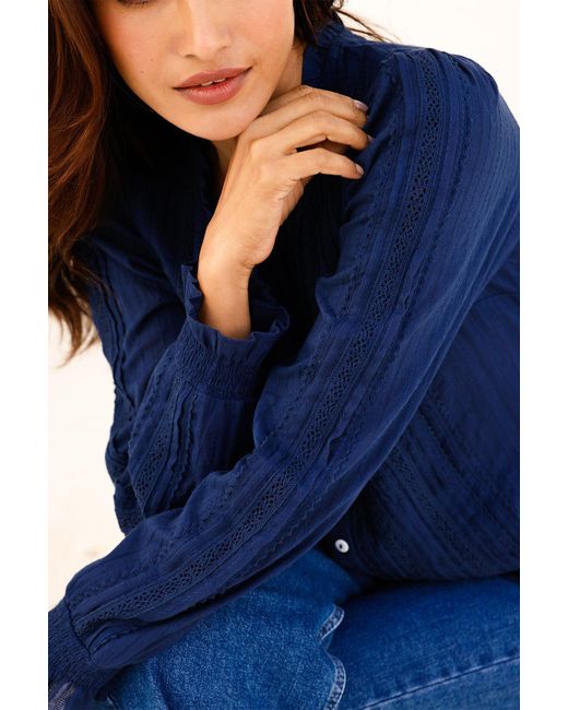 Aspiga Blue Ladies Sustainable Vienna Long Sleeve Blouse Cream