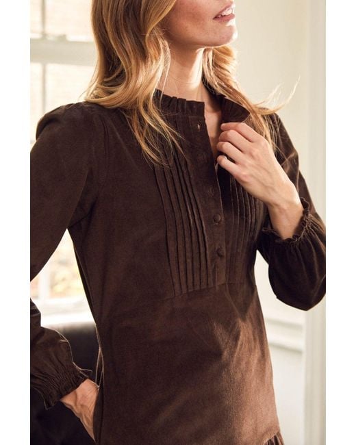 Aspiga Brown Ladies Sustainable Stema Mini Cotton Corduroy Mini Dress