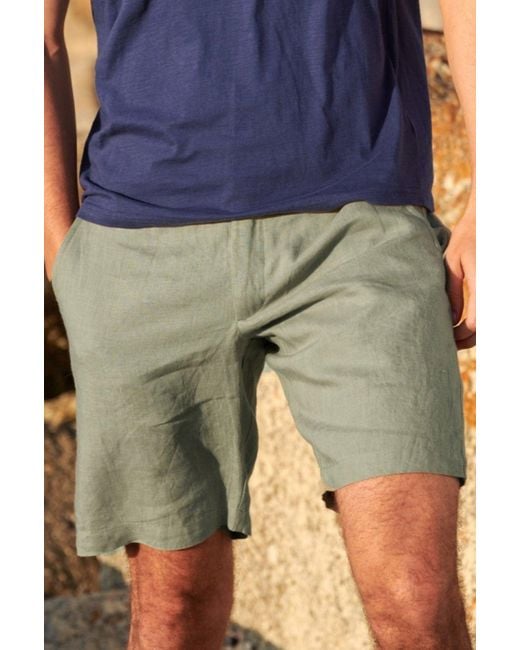 Aspiga Blue Sustainable Premium Linen Shorts Summer Holiday for men
