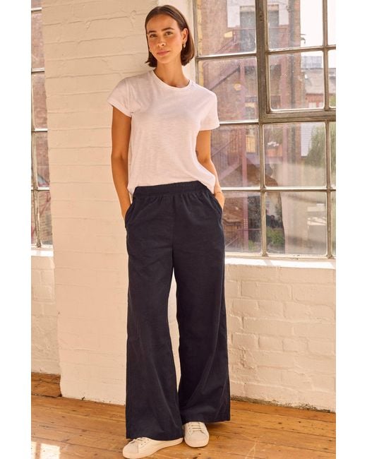 Aspiga Black Ladies Juliana Baby Corduroy Organic Cotton Trousers