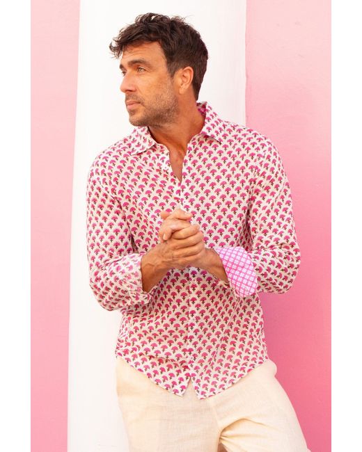 Aspiga Pink Sustainable Shirt Summer Holiday 100% Organic Cotton Bloom for men