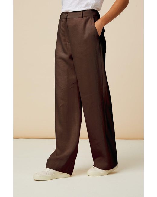 Aspiga Brown Ladies Sustainable Linen Blend Trousers Co-Ord
