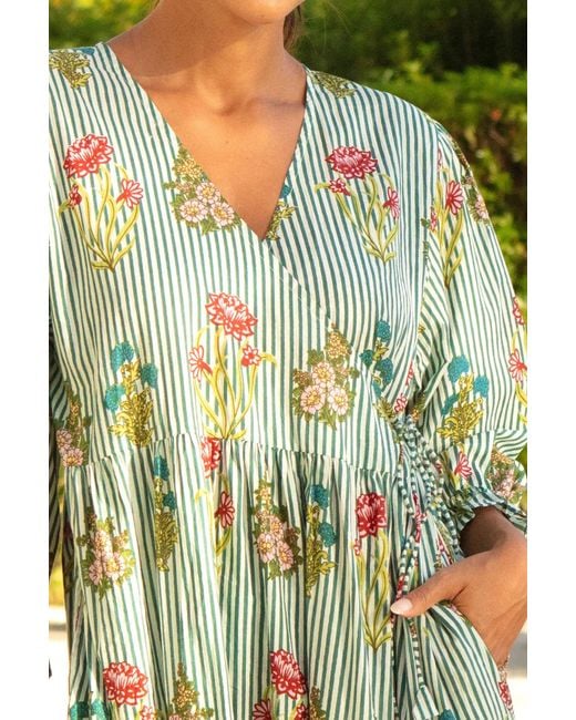 Aspiga Green Sustainable Surbhi 3/4 Sleeve Dress Summer Holiday 100% Cotton