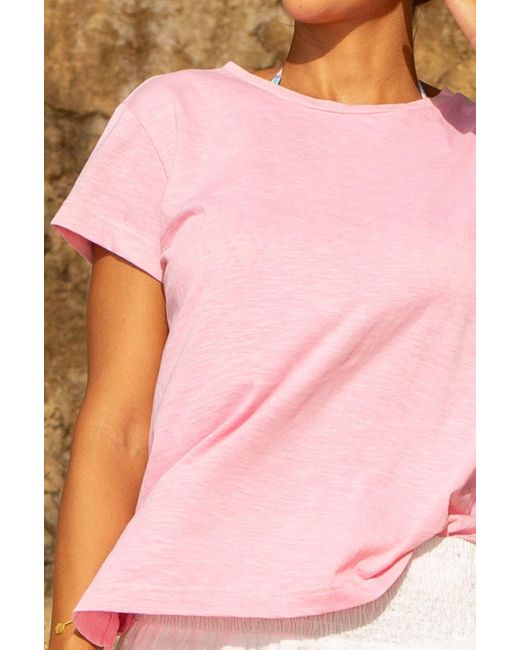 Aspiga Pink Sustainable Organic Cotton T-Shirt Round Neck