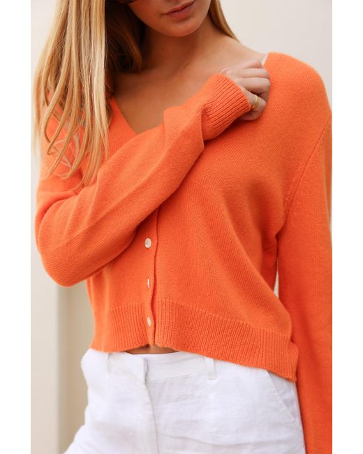 Aspiga Orange V Neck Cardigan