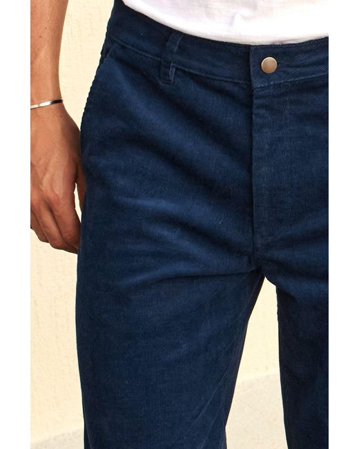 Aspiga Blue Sustainable Cotton Cord Trousers S-Xxl for men