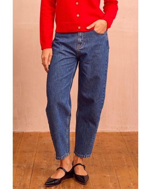Aspiga Blue Ladies Barrel Organic Cotton Jean Mid Wash