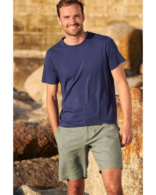 Aspiga Blue Sustainable Cotton Crew Neck T-Shirt for men