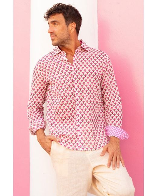 Aspiga Pink Sustainable Shirt Summer Holiday 100% Organic Cotton Bloom for men