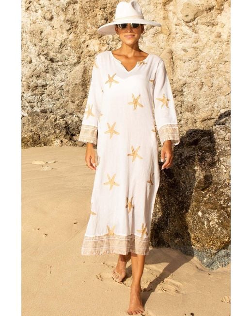 Aspiga Natural Sustainable Guadalupe Maxi Dress Organic Cotton Tunic Printed Summer Holiday Beach Cover Up
