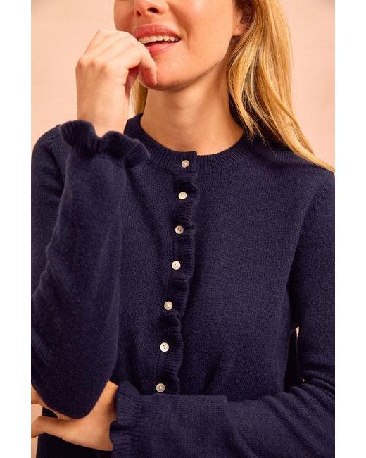 Aspiga Blue Sustainable Frill Detail Cardigan