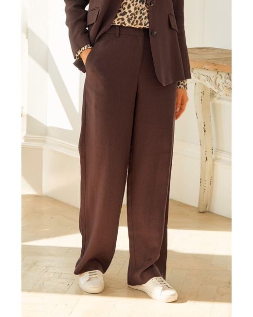 Aspiga Brown Ladies Sustainable Linen Blend Trousers Co-Ord