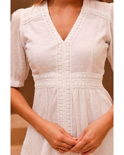 Aspiga Brown Sustainable Iris Dobby Dress Summer Holiday 100% Organic Cotton