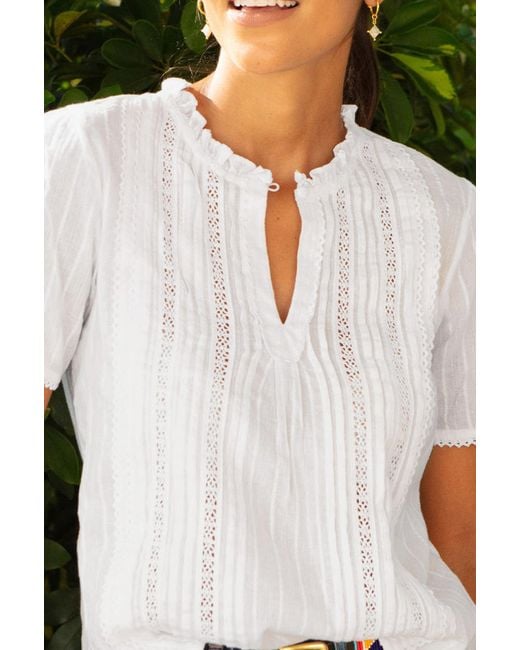 Aspiga Green Sustainable Vienna Short Sleeve Cotton Blouse Summer