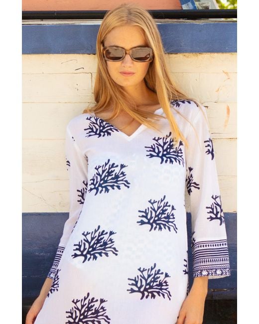 Aspiga Blue Guadalupe Maxi Organic Cotton Tunic