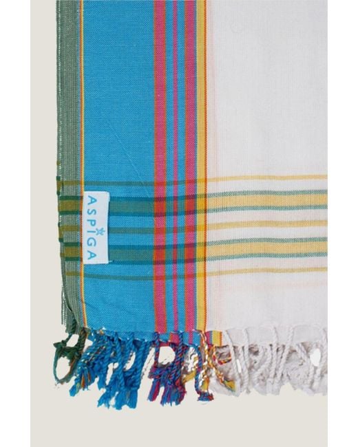 Aspiga Blue Sustainable Handmade Kenyan Kikoy Towel Cotton Summer Holiday Gifting