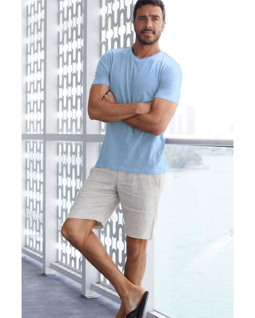 Aspiga Blue Sustainable Cotton Crew Neck T-Shirt for men