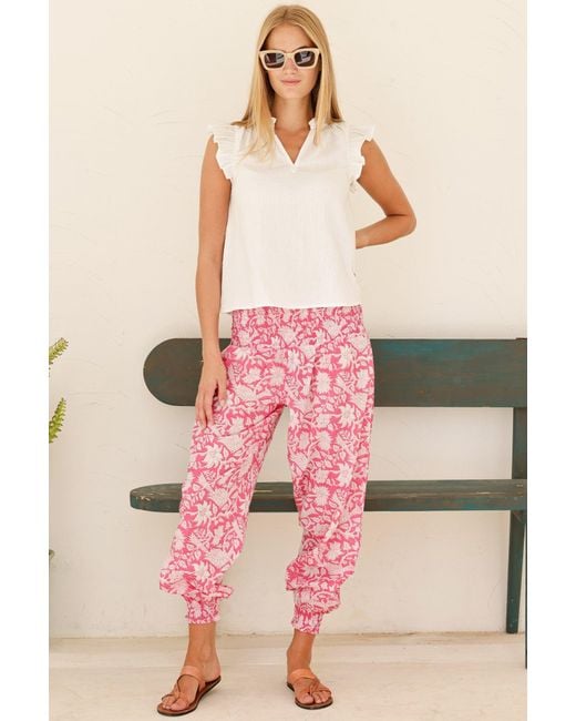 Aspiga Pink Harem Organic Cotton Trousers