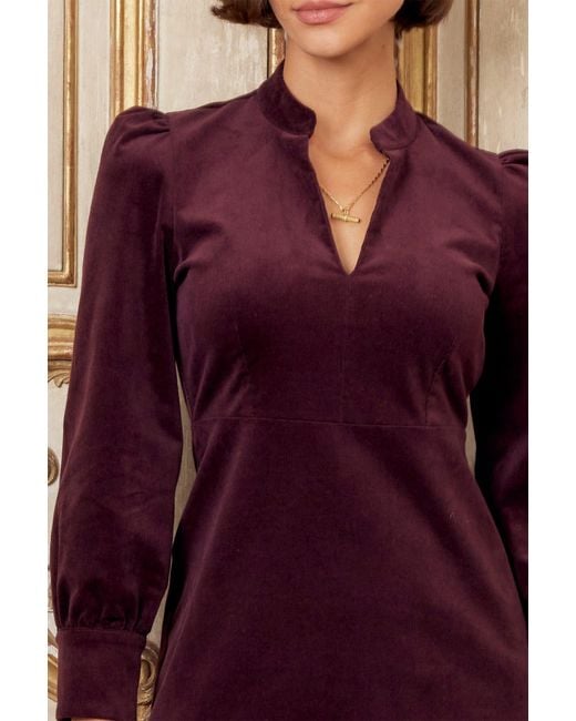 Aspiga Brown Ladies Sustainable Enid Stretch Corduroy Cotton Dress Autumn Event