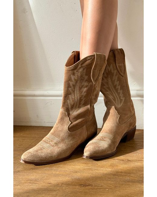 Alpe Brown Aspiga Ladies Sustainable Camilla Cowboy Boots Leather Suede 37-41